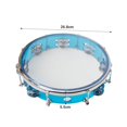 thumbnail image 3 of Tambourin à Main de 10 Pouces à Double Rangée, Ensemble de Tambours, Instrument de Percussion Musical Éducatif, Jouet Instrument pour Spectacle à l'Église, Enfants et Adultes, avec Touche d'Accordage, Bleu, 3 of 7