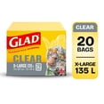 thumbnail image 1 of Glad Clear Garbage Bags - Extra Large 135 Litres -, 1 of 6