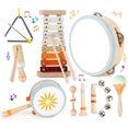 thumbnail image 1 of Toddler Musical Instruments-Montessori Wooden Educational Toys for Toddlers 1-3 Baby Musical Instruments Neutral Color Musical Instruments Set with Xylophone Maracas, 1 of 7