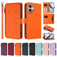 thumbnail image 3 of Butterfly Embossed Wallet Case Compatible with [iPhone 17] Kickstand Zipper Orange, 3 of 6