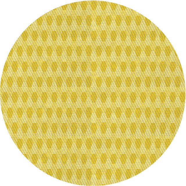 Ahgly Company Tapis d'Intérieur Ronds de Style Transitionnel Lavables à la Machine, Jaune Banane, 4 Pieds Rond