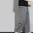 thumbnail image 4 of Kcodviy Men's Summer Casual Lace Elastic Pants for Men Trouser Up Pocket Solid Color Track Pants Short Pants, 4 of 6