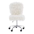 thumbnail image 4 of Linon Cami Faux Fur Upholstered Armless Office Task Chair in White, 4 of 15