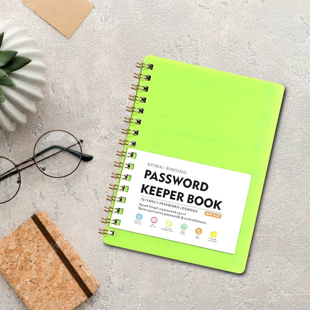 A6 Mini Password Book – Spiral Bound Pocket Notebook with Alphabetical Tabs (4.25x5.7in, Durable PP Cover)