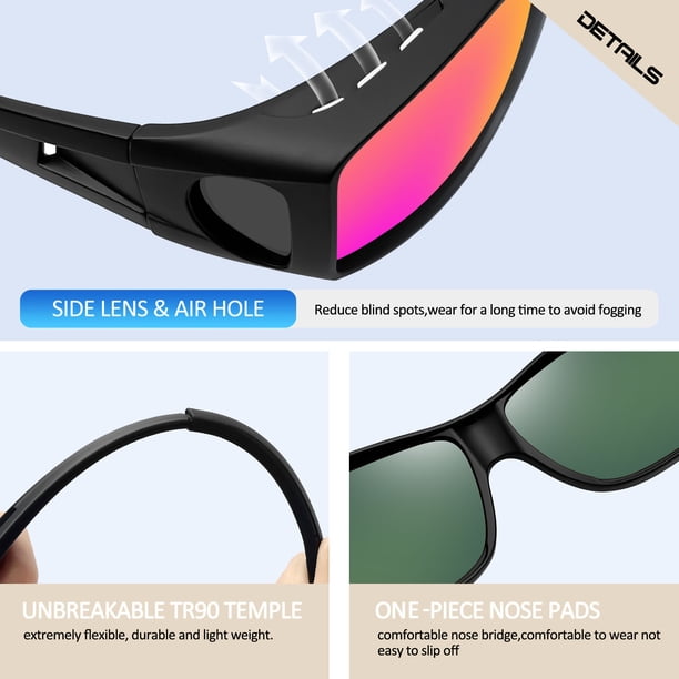 Polarized Fit Over Sunglasses UV Protection TR90 Temple Polarized Fit Over Sunglasses for Women, TR90 Frame, UV  main image 4