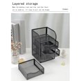 thumbnail image 4 of office Desk Accessories Mesh office Desk Supplies Storage Rack with 3 Drawers, Desk Storage Rack and Accessories, Stationery, Black office Desk with Drawers, 4 of 7