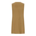 thumbnail image 4 of yoeyez Robe Maxi d'Été en Lin pour Femmes, Robe d'Été Plissée à Manches Cap pour Dames Grande Taille, Col Rond, Mini-Robe Décontractée Froncée, Coupe Ample, Ligne A, Robes de Plage Café, S, 4 of 7