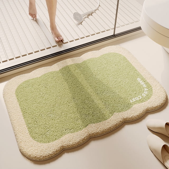 Yhmxh Bathroom Rugs Bath Rug Bath Mat Creamy Style Imitation Sheep's Wool Entrance Mat for Bathroom Water Absorbent Non Slip Great for Home Shower Bathroom Use carpeting carpeting