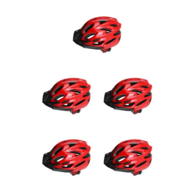 Baohd Vélo Ajustable pour Hommes - Résistance aux Impacts Texture Douce Sécurité PC Léger Taille Ajustable Maille Ajourée Rouge 5Ensemble