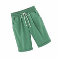 thumbnail image 2 of Short Pants Elastic Waistband Loose Shorts Woman Summer Outfits, Green, 3XL, 2 of 6