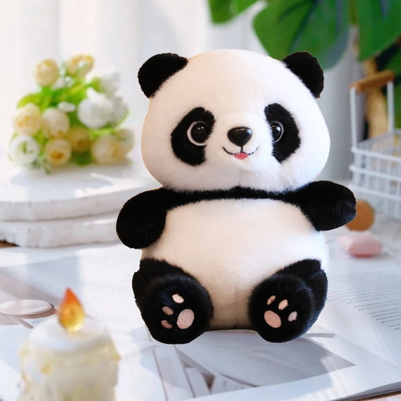 Amzcrzy Poupée en Coton Déco Maison Mignonne Poupée Pandas Peluches Jouet Pandas Réalistes Poupée Animaux en Peluche Super Doux Jouet Peluches Adorable pour Chambre d'Enfant Ou Salle de Jeux Décoration Maison Déco d'Automne