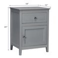 thumbnail image 4 of Costway Table de Chevet 2 Pcs Tiroir Table d'Appoint Bout de Canapé Armoire de Rangement Gris, 4 of 10