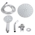 thumbnail image 1 of Blantye Chrome Plate Haute Pression 3 Voies Multi Réglage Pluie Style Double Pomme De Douche À Main Combo, 1 of 13