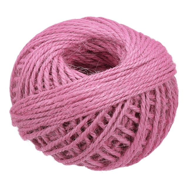 Uxcell 164 Feet 0.08" Jute Twine Jute Rope Jute Twine String Cords Pink for DIY