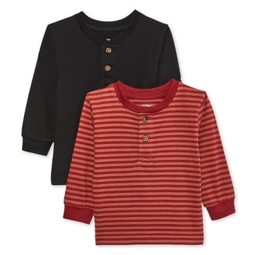 George Baby Boys' Long-Sleeve Henley T-Shirt 2-Pack