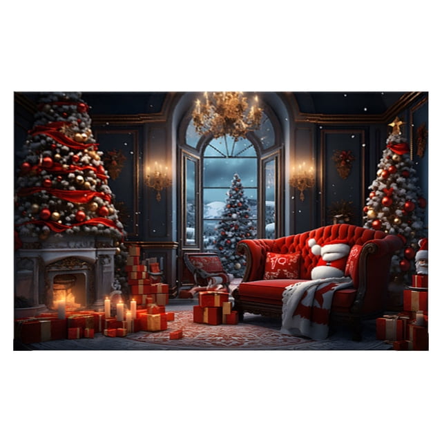 CEHVOM Tapis de Noël pour l'Extérieur, Tapis de Porte Rouges de Noël pour l'Entrée Extérieure, Tapis de Porte avant de Noël pour l'Entrée Intérieure, Tapis de Décoration de Noël pour la Maison, Tapis de Salon Décoration de Sol