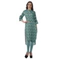 thumbnail image 3 of Moomaya Kurta Tunique à Ourlet Droit Imprimée pour Femmes, Kurti à Col Mandarin, Tenue d'Été, 3 of 6