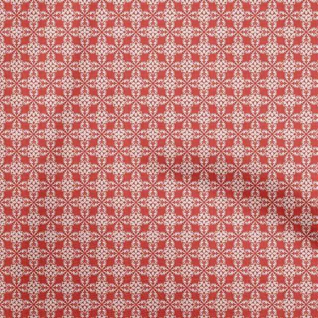 oneOone Viscose Jersey Red Fabric Geometric Tile Sewing Craft Projects Fabric Prints By Yard 60 Inch Wide