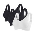 thumbnail image 1 of 3 Pack Women Plus Size Push-Up Bras No Underwire T-Shirt Bralettes Ribbed Full Coverage Sports Everyday Bras Multicolor, 38/85BCD, 1 of 5