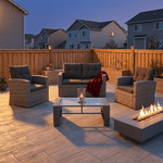 Velago LAMONE 4-Piece Wicker Outdoor Conversation Set, Light Grey