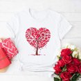 thumbnail image 2 of RKSTN Hauts pour Femmes 2024 Nouvelle Mode Printemps Été Col Rond Manches Courtes Hauts Saint-Valentin Cœur d'Amour Imprimé Couleur Unie Décontracté Ample Blouse Hauts, 2 of 4