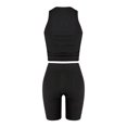 thumbnail image 4 of Ensembles 2 Pcs pour Femmes Été Femmes Ensembles Deux Pièces Unis Été Sans Manches Col Rond Hauts Shorts Pantalons Ensemble Confortable pour Femmes en Solde, 4 of 6