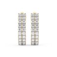 thumbnail image 3 of Boucle d'Oreille Créole en Diamant de Laboratoire / Boucles d'Oreilles Créoles Gracie à Double Rang en Forme Ronde Certifiées IGI de 6 Carats / Or Jaune 14K / Monture à Griffes Qualité FG-VS1-VS2 / Friendly Diamonds, 3 of 5