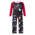 thumbnail image 2 of Pyjamas de Noël Assortis pour la Famille Ensembles Manches Longues Col Imprimé Père Noël Hauts Pantalons Costume, 2 of 6
