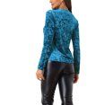 thumbnail image 3 of INSPIRE CHIC T-Shirts en Velours pour Femmes Col Rond Manches Longues Décontracté TP Bleu, 3 of 6