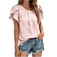 thumbnail image 2 of Birdeem Chandail Tricoté pour Femmes, Mode, Manches Courtes, Col Rond, Couleur Unie, Coupe Ample, 2 of 10