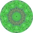 thumbnail image 1 of Ahgly Tapis Rond Lavable en Machine Intérieur Transitionnel Vert Néon, 4 Pieds Rond, 1 of 7