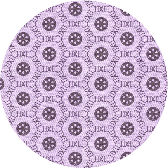 Ahgly Company Tapis Rond Lavable en Machine Intérieur Transitionnel Orchidée Violet, 5 Pieds Rond