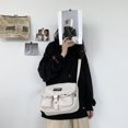thumbnail image 3 of Japanese Harajuku Messenger Bag Canvas Students Shoulder Satchel (White), 3 of 7