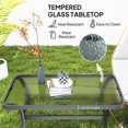 thumbnail image 4 of Outsunny 37" Outdoor Patio Coffee Table with Tempered Glass Top, Black, 4 of 10