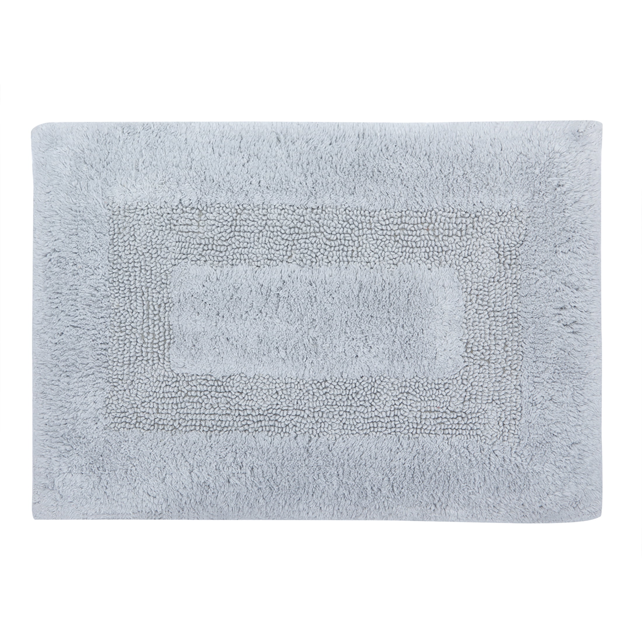 Mainstays Racetrack 100% Cotton Grey Bath Rug, 17" x 24"