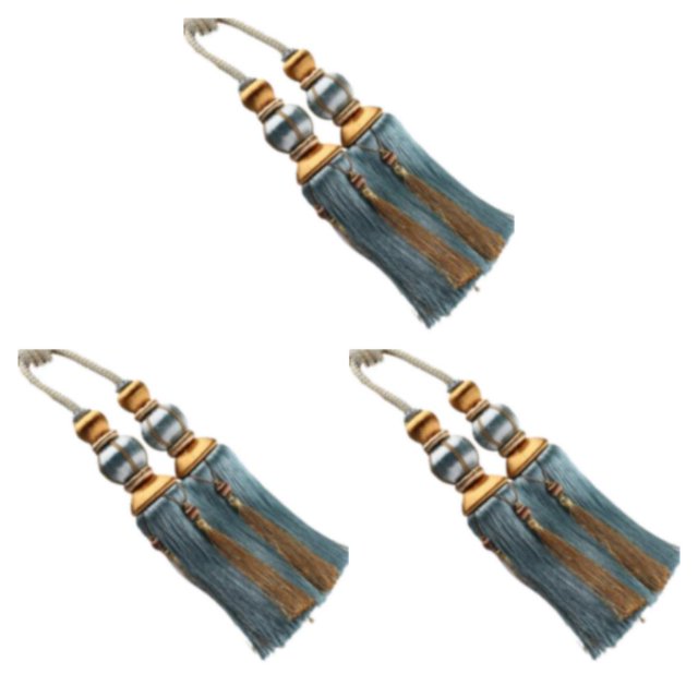 Decodeary 2pack/lot Haut Rideau Pompon Facile à Excellent Décor pour une Large Application Polyester Approprié Haut Bleu Clair 3Set