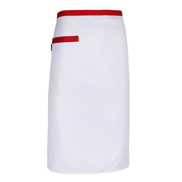 Milaget Half Size Waist Kitchen Apron Catering Chef Hotel Cook Server Waiter Pub White