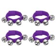 thumbnail image 1 of Unique Bargains 4 Pcs Clochettes de Poignet, Clochettes à Grelots Clochettes de Cheville Instruments de Percussion Rythme Musical pour Fête Noël, Violet, 1 of 5