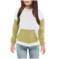 thumbnail image 1 of MeetoTime Sweat à Capuche pour Enfants Manches Longues Col Rond Patchwork Haut Extérieur pour Garçons Filles 4-14 Ans, 1 of 3