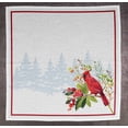 thumbnail image 2 of Vargottam Collection de Luxe Linge de Table Décor Serviette en Coton Tissu Imprimé Serviettes Réutilisables Ensemble de 6, 20 X 20 - Oiseau Rouge, 2 of 6
