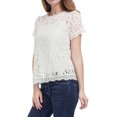 thumbnail image 2 of INSPIRE CHIC Haut en Dentelle Florale Semi-Transparente à Bord Festonné pour Femme, 2 of 7