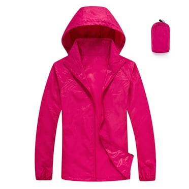 Timegard Packable Rain Jacket Women Lightweight Windbreaker Hoodes Outwear Fall Rain Coat with Pockets