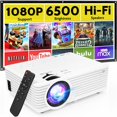 thumbnail image 1 of Mini Video Projector with 6500 Brightness, 1080P Supported, Portable Outdoor Movie Projector, 176" Display, 1 of 8