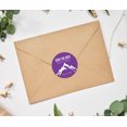 thumbnail image 2 of Darling Souvenir Round 45 Pcs Snowy Mountain Save The Date Stickers Personalized Bride Groom Names And Date Envelope Seals - Violet, 2 of 4