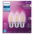 thumbnail image 3 of Philips UltraDefinition LED B11 E12 40W Equivalent Light Bulb, Dimmable Daylight (5000K) 3-Pack, 3 of 6