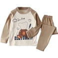 thumbnail image 1 of Pyjamas pour Enfants Assortis Doux et Chauds à Manches Longues pour Filles Beige 6-7 Ans, 1 of 3