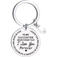 thumbnail image 1 of CHUANK Clearance To My Daughter Message Keychain Stainless Steel Initial Last Name 26 Letter Family Inspirational Keychain Gift, 1 of 2