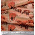 thumbnail image 2 of Soimoi Cotton Poplin Fabric tree & elephant Animal Printed Fabric 1 Yard 56 Inch Wide, 2 of 3