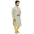 thumbnail image 3 of Atasi Ethnic Men's Kurta Pyjama Set White Bollywood Designer Shirt-Small, 3 of 6