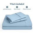 thumbnail image 2 of Bare Home Premium 1800 Collection 4-Piece Bed Sheet Set, Split Head Flex King, Light Blue, 2 of 10
